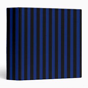 Blue and black candy stripes binder