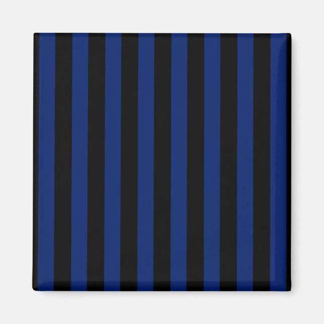 Blue and black candy stripes magnet (Front)