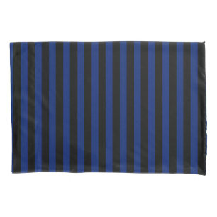Blue and black candy stripes pillowcase