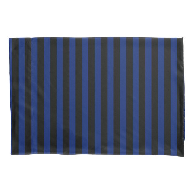 Blue and black candy stripes pillowcase (Front)