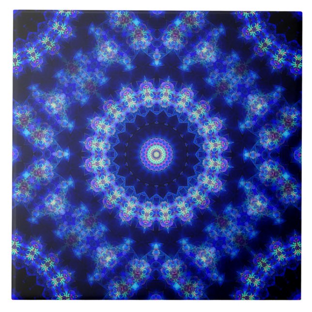Blue and Black Ceramic Tile (Front)