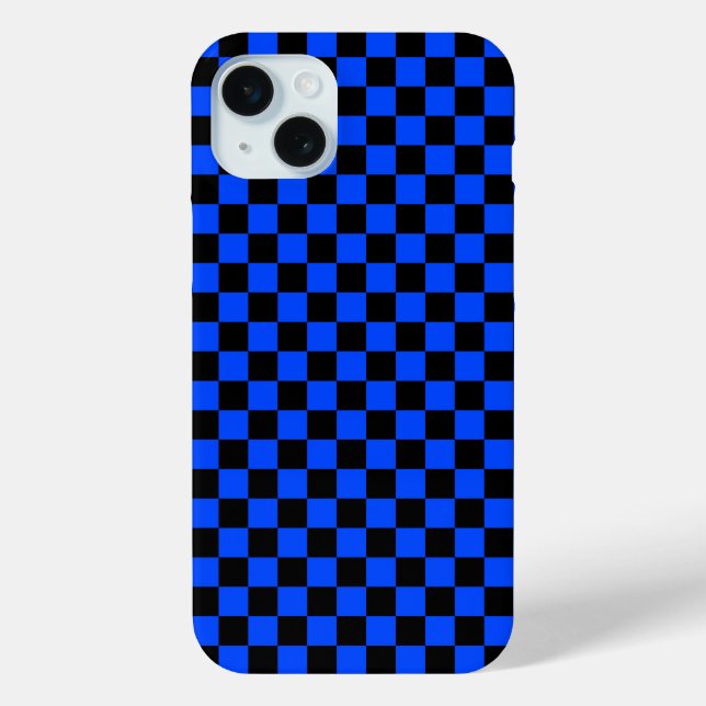 Blue and black checkerboard pattern Case-Mate iPhone case (Back)