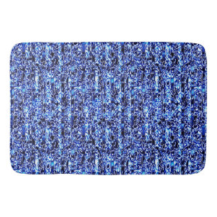 Blue and Black Cheetah Print Bath Mat