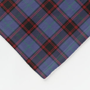 Blue and Black Clan Rutherford and Home Tartan Fleece Blanket