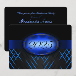 Blue and Black Class of 2025 Party Invitation