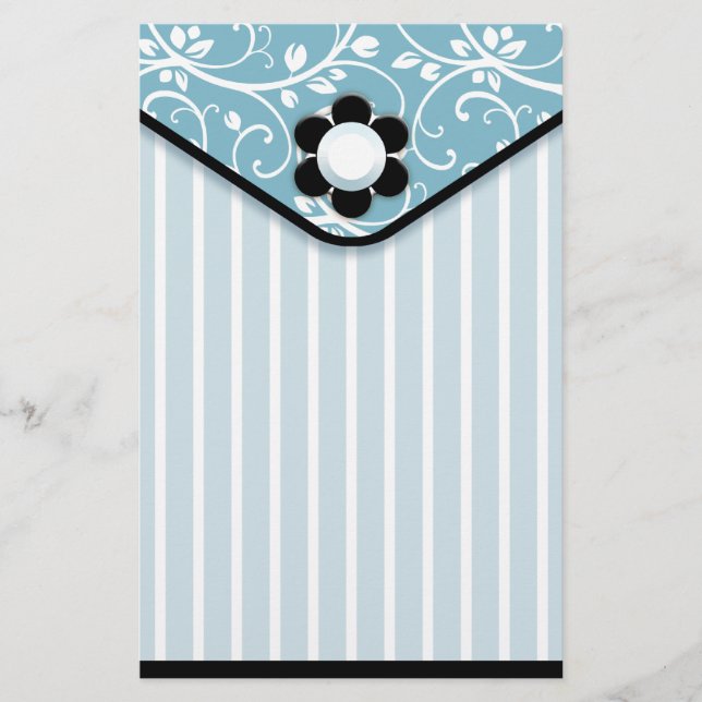 Blue and Black Clutch Stationery (Front)