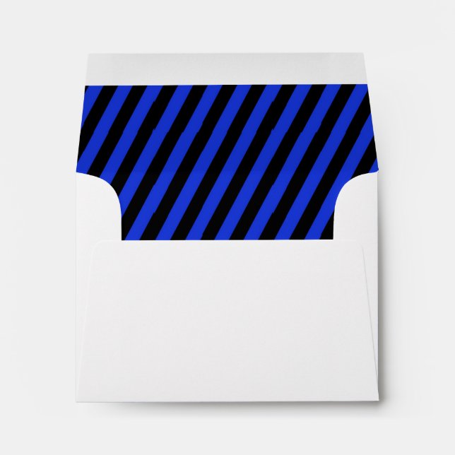 Blue and black diagonal stripes envelope (Back (Bottom))