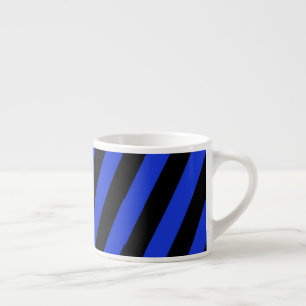 blue and black diagonal stripes espresso cup