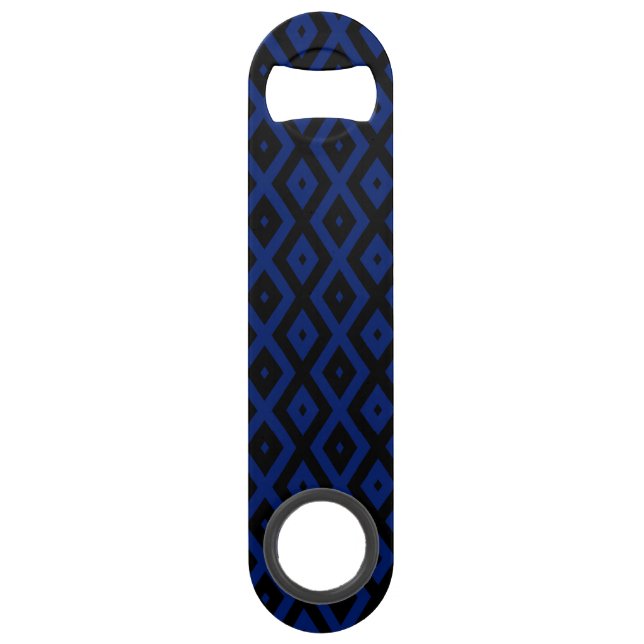 Blue and black diamond pattern bar key (Front)