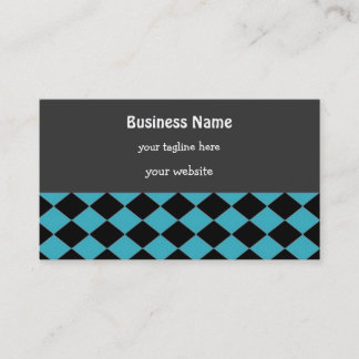 Blue and Black Diamond Pattern Business Card