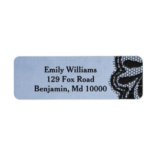 Blue and Black Elegant Faux Lace