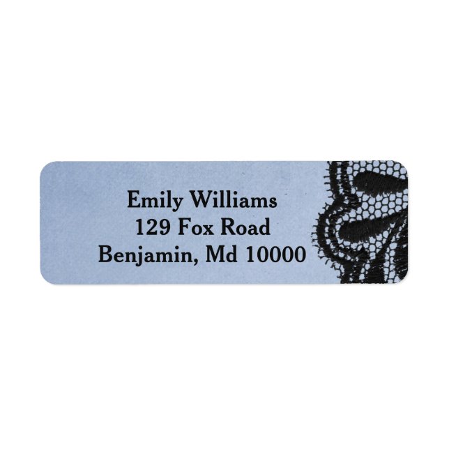 Blue and Black Elegant Faux Lace (Front)