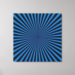 Blue and Black Funky Abstract Art Wrapped Canvas