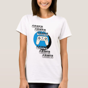 Blue and Black Gamer   Video Controller T-Shirt