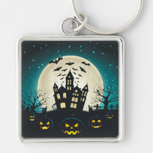 Blue and Black Halloween Keychain