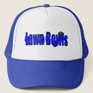 Blue And Black Lawn Bowls Design, Trucker Hat