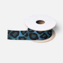 Blue and Black Leopard Animal Print