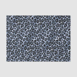 Blue and Black Leopard Animal Print Tissue Paper