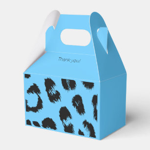 Blue and Black Leopard Print Favor Box