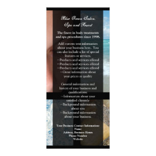 Blue and Black Luxury Spa Resort Theme Rack Card