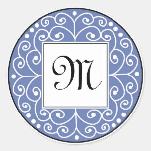 Blue And Black Monogram Sticker