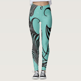Blue and Black Orca Striped Leggings