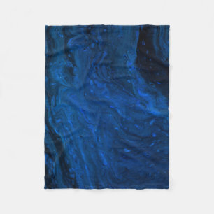Blue and black painting fleece blanket