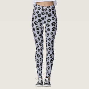 Blue and Black Paw Print Leggings