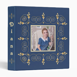 Blue and black, personalized binder
