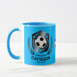 Blue and Black Personalized Soccer Custom Text Mug