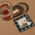 Blue And Black Plaid Best Grandpa Gift With Photo Coaster<br><div class="desc">This Blue and Black Plaid Best Grandpa Gift is a thoughtful and unique way to show your appreciation and love for your grandpa.The frame is made of a high-quality, blue and black plaid fabric that gives it a rustic and charming feel. The words "Best Grandpa" are embroidered onto the fabric...</div>