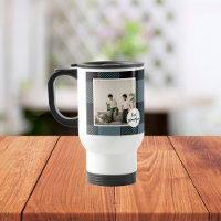 Blue And Black Plaid Best Grandpa Gift With Photo