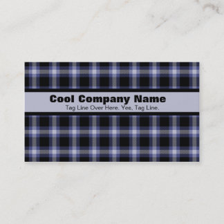 Blue and Black Plaid Business Card