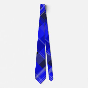 Blue and Black Plaid Tie