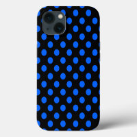 Blue and black polka dots Case-Mate iPhone case