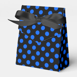 Blue and black polka dots favor box