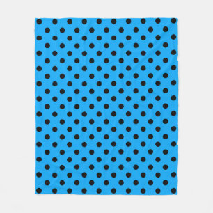 Blue and Black Polka Dots Fleece Blanket