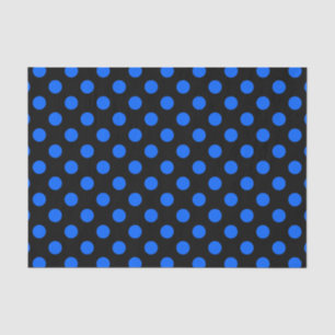 Blue and black polka dots tissue paper