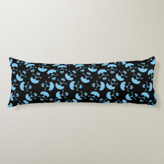 Blue and Black Repeating Motif | Skull Pattern Body Pillow
