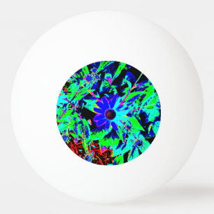 Blue and Black Retro Ping Pong Ball