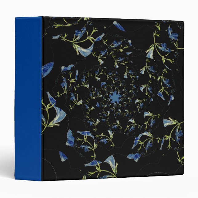 Blue and black Sage fractal art Binder (Front/Spine)
