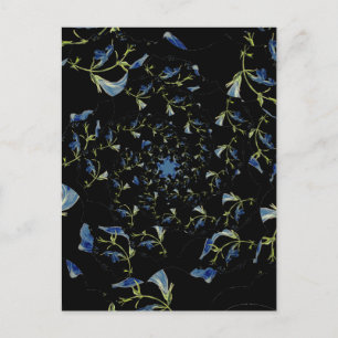 Blue and black Sage fractal art Postcard