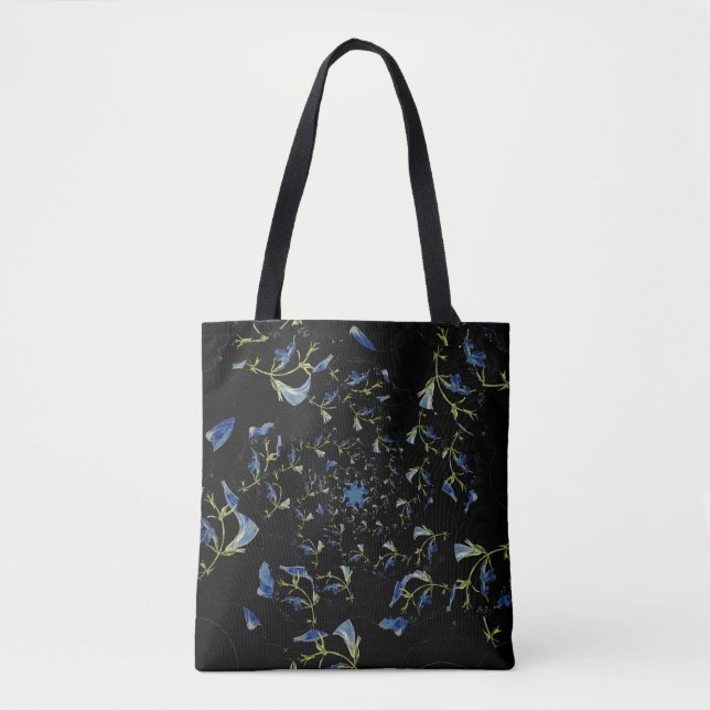 Blue and black Sage fractal art Tote Bag (Front)