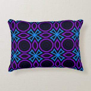 Blue and black seamless pattern with simple geomet accent pillow
