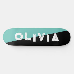 blue and black skateboard retro split