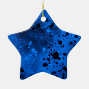 Blue and Black splatter Ceramic Decoration