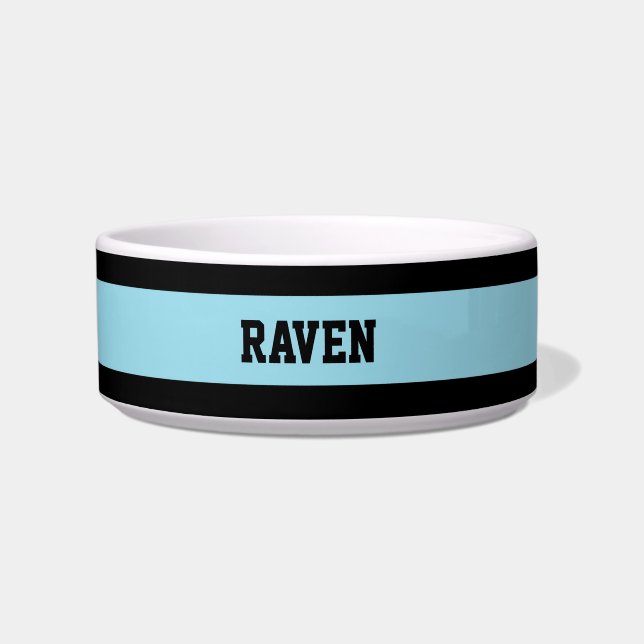 blue and black stripes bowl (Front)