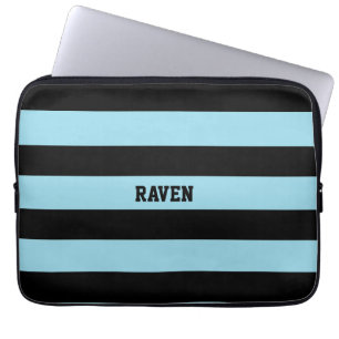 blue and black stripes laptop sleeve