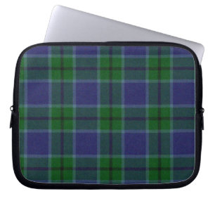 Blue and Black Tartan Plaid Laptop Cover