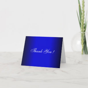 Blue and Black Wedding Blank Thank You Cards